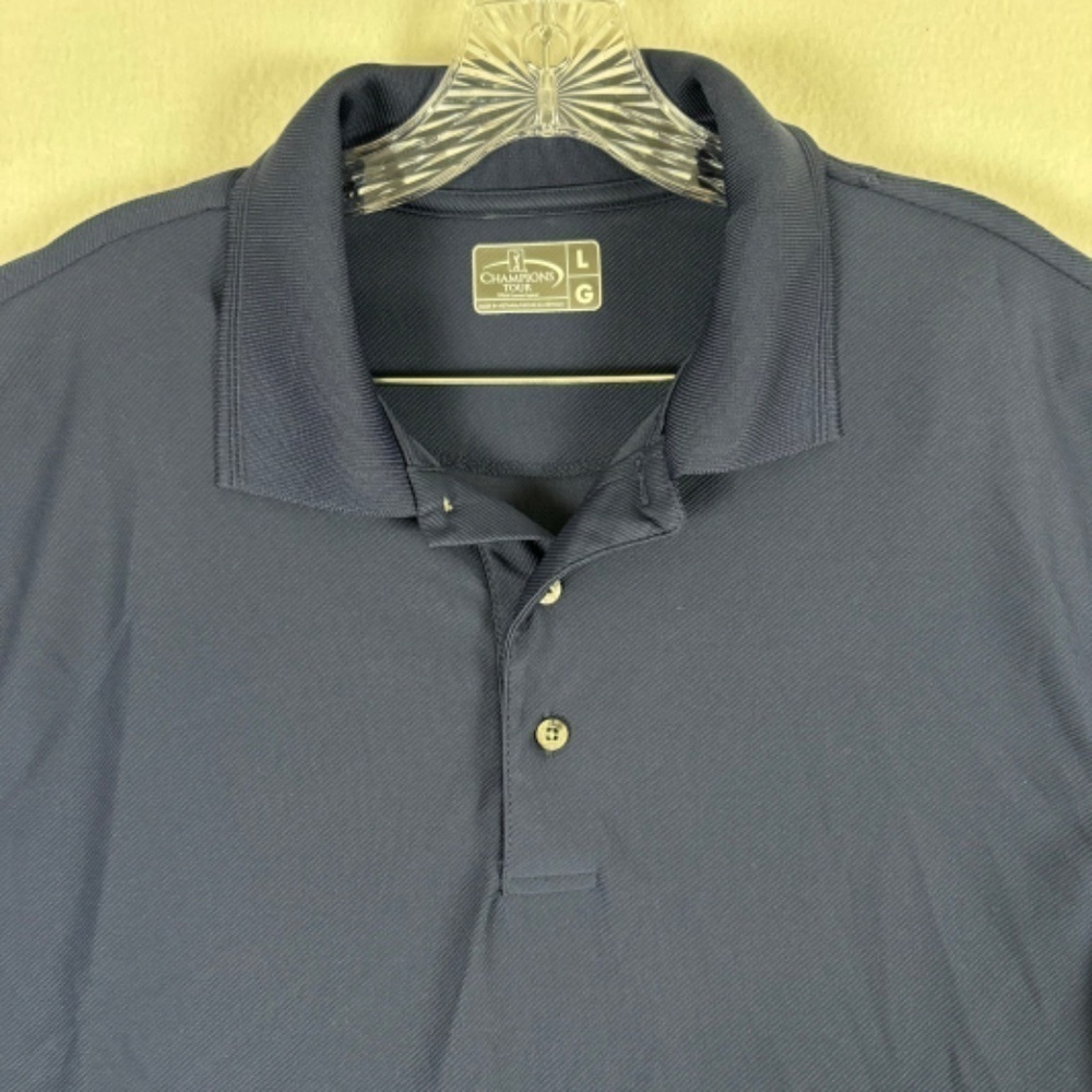 Champions Tour Men's Size L Dark Blue Polo Golf Shirt Classic Style - Picture 3 of 10